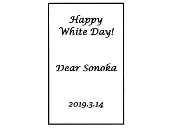 �uHappy White Day�A���鑊��̖��O�A�z���C�g�f�[�̓��t�v�����C�A�E�g�����A�z���C�g�f�[�̃v���[���g�p��3D�A�[�g�O���X�ɒ�������}��