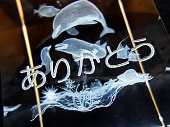 ��N�ސE�̑��蕨�p��3D�A�[�g�O���X���ʂɒ��������A�u���肪�Ƃ��v�̃N���[�Y�A�b�v�摜