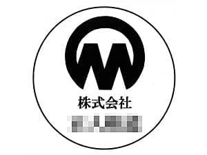 ��Ђ̃}�[�N�Ɖ�Ж������C�A�E�g�����A�K���X���D�MAT-9�̒�ʂɒ�������}��