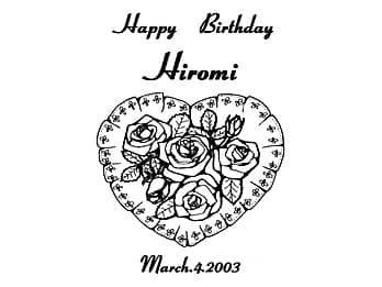 �uHappy Birthday�A���鑊��̖��O�A�a�����̓��t�v�����C�A�E�g�����A�a�����v���[���g�p�̎ʐ^���Ăɒ�������}��