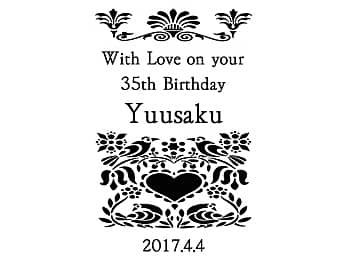 �uWith love on your 35th birthday�A���鑊��̖��O�A�a�����̓��t�v�����C�A�E�g�����A�a�����v���[���g�p�̂����ɒ�������}��