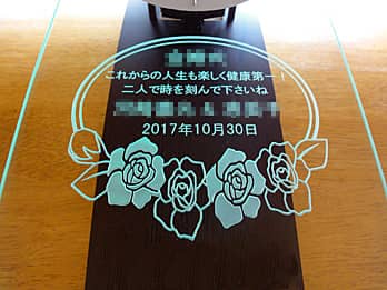 ���鑊��̖��O�A���j�����b�Z�[�W�A�����̖��O��O�ʃK���X���ɒ��������A�җ�j���p�̊|�����v