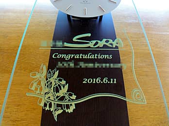 �u��Ђ̃��S�}�[�N�Ɖi�N�Α��Җ��v��O�ʃK���X���ɒ��������A�i�N�Α��\���p�̊|�����v