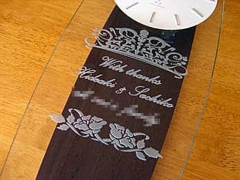 ���e�ւ̊��ӂ����߂����b�Z�[�W�ƁA�V�Y�ƐV�w�̖��O��O�ʃK���X�ɒ��������A�V�Y�V�w���痼�e�֑��悷��|�����v