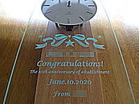 �����Ӑ�ւ̎��N�j���p�̊|�����v�i���� CO.,Ltd. Congratulations! The 10th anniversary of establishment. June.10.2020 From������O�ʃK���X�ɒ����j