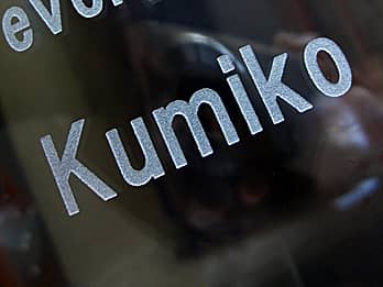 ���w�j���p�̃K���X�ԕr�̑��ʂɒ��������u�V�����̖��O�v�̃N���[�Y�A�b�v�摜