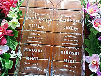 �uThank you ��days�A�V�Y�ƐV�w�̖��O�A�������̓��t�v�𑤖ʂɒ��������A���e�ւ̃v���[���g�p�̉ԕr