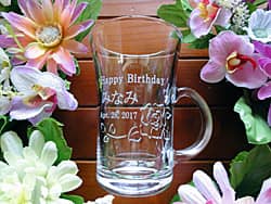 �uHappy birthday�A���O�A�a�����v�𑤖ʂɒ��������A������ւ̒a�����v���[���g�p�̃K���X���e�B�[�J�b�v