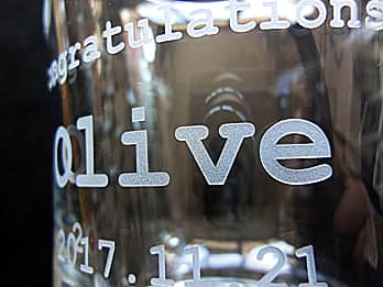 �J�X�j���p�̃K���X�Ԋ�̑��ʂɒ��������A���j�����b�Z�[�W�A�X���A�I�[�v�����̓��t�̃N���[�Y�A�b�v�摜