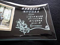「教授御就任記念 ○○先生 ○○大学○○研究室OB・OG一同」を彫刻した、教授就任祝い用のフォトスタンド