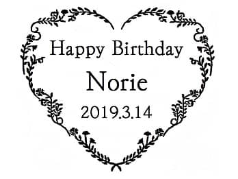 �uHappy Birthday�A���鑊��̖��O�A�a�����̓��t�v�����C�A�E�g�����A�a�����v���[���g�p�̉ԕr�ɒ�������}��