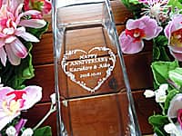 �uHappy anniversary�A�U�ߗl�Ɖ����܂̖��O�v�𒤍������A�����L�O���̃v���[���g�p�̃K���X�Ԋ�