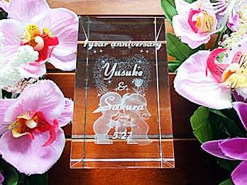 �u1year anniversary�A�����܂ƒU�ߗl�̖��O�A�����L�O���̓��t�v�𑤖ʂɒ��������A�����L�O���̃v���[���g�p��3D�A�[�g�O���X